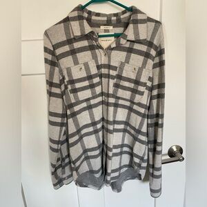 Thread & Supply Black and Gray Plaid Cardigan